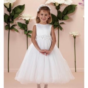 White satin tulle dress